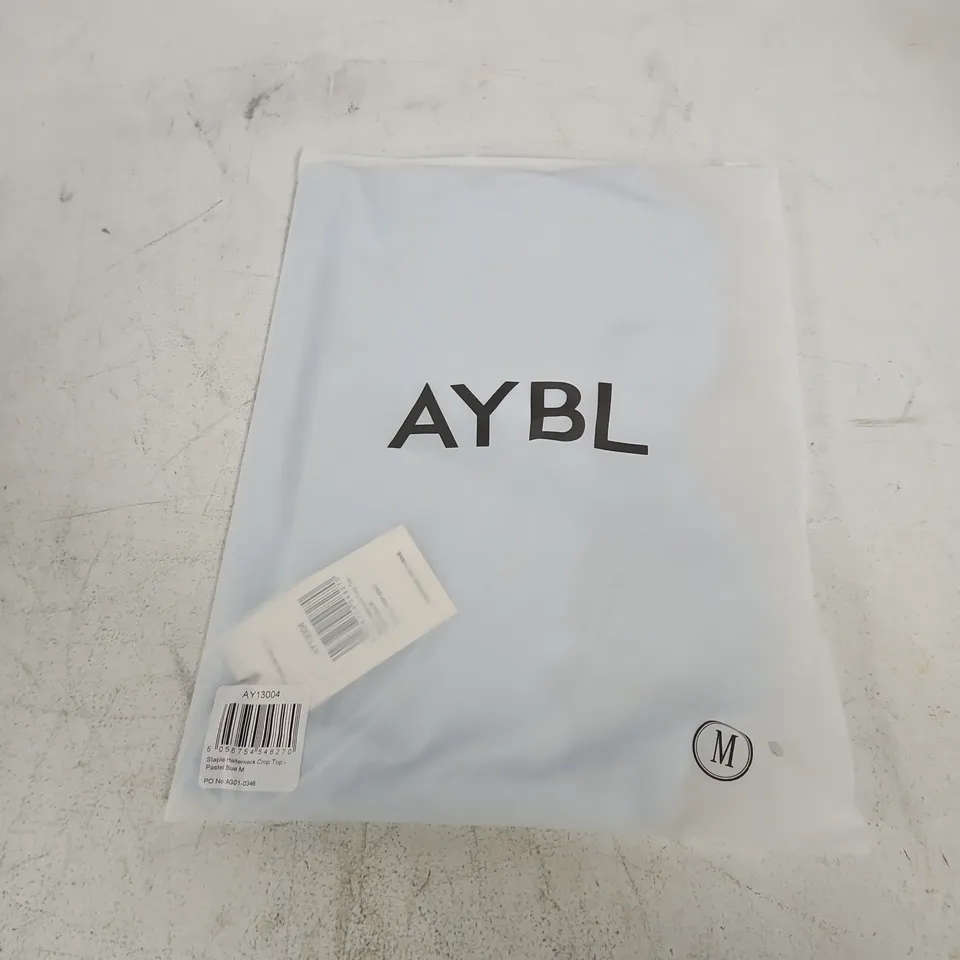 AYBL STAPLE HALTERNECK CROP TOP – PASTEL BLUE, UK M