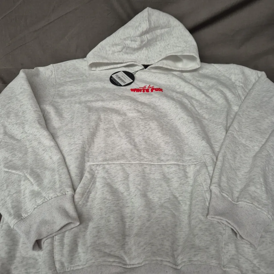 WHITE FOX BOUTIQUE GREY MARL OVERSIZED HOODIE – L/XL