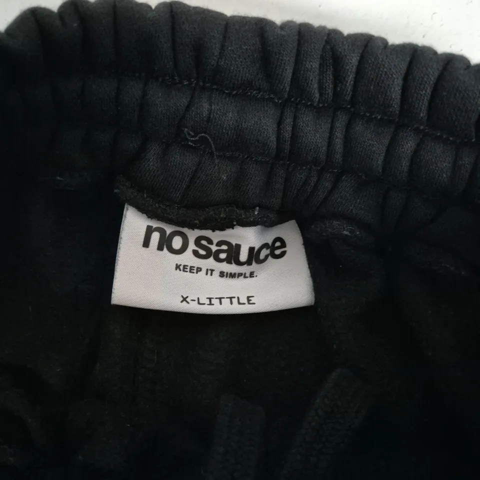 NO SAUCE BLACK JOGGING TROUSERS – SIZE X-LITTLE
