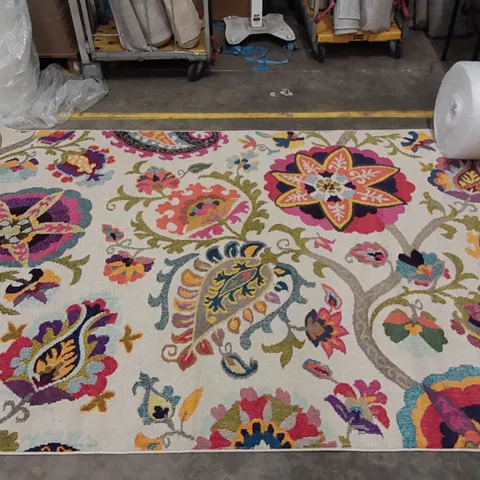 DYSON IVORY/RED/YELLOW/GRAY AREA RUG // 195 X 300CM