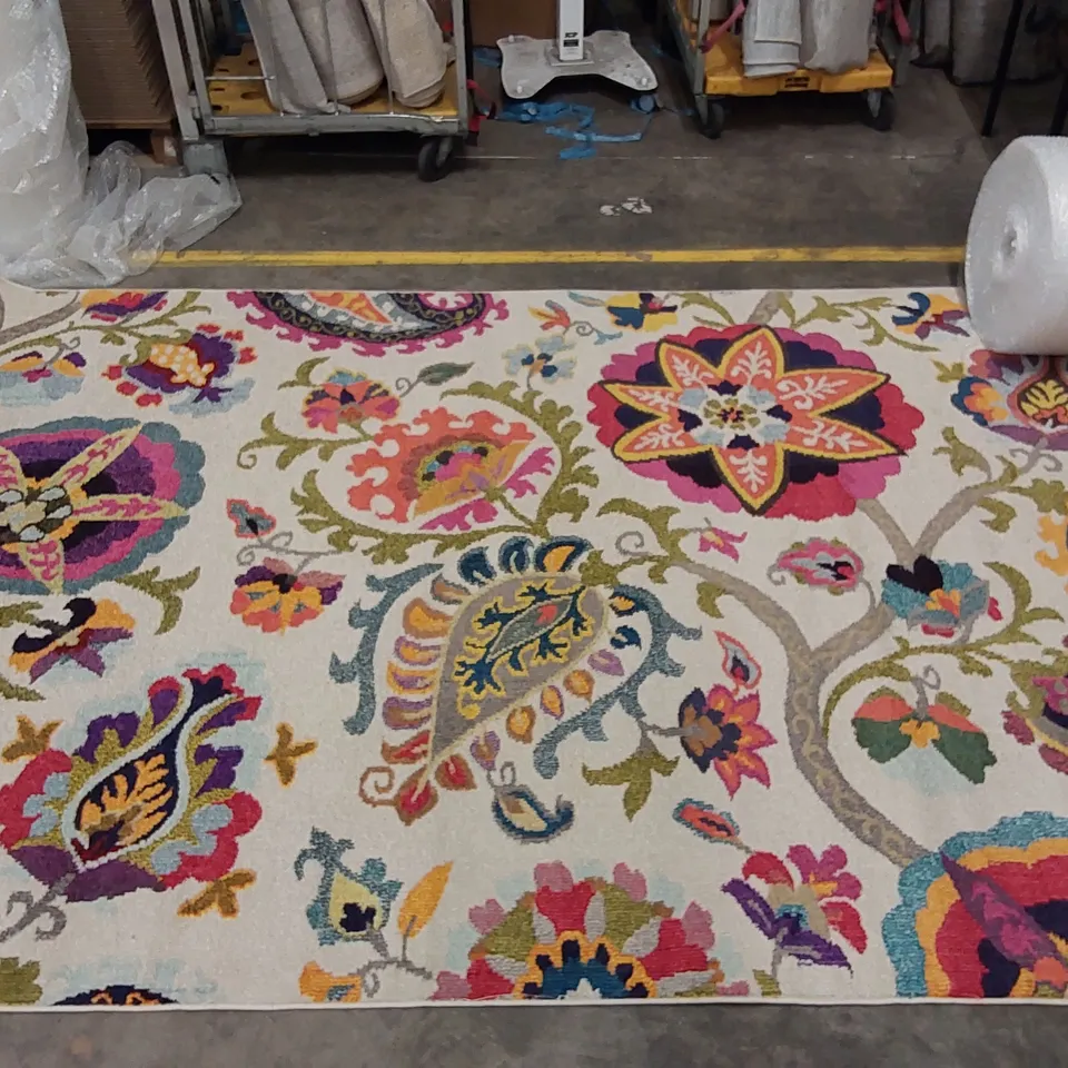 DYSON IVORY/RED/YELLOW/GRAY AREA RUG // 195 X 300CM