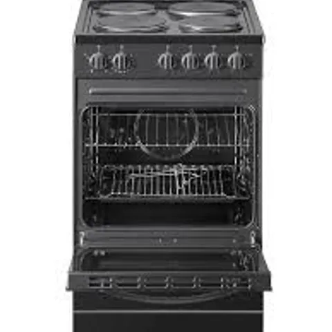 BOXED SWAN SX16710B 50CM WIDE ELECTRIC SOLID BLACK COOKER