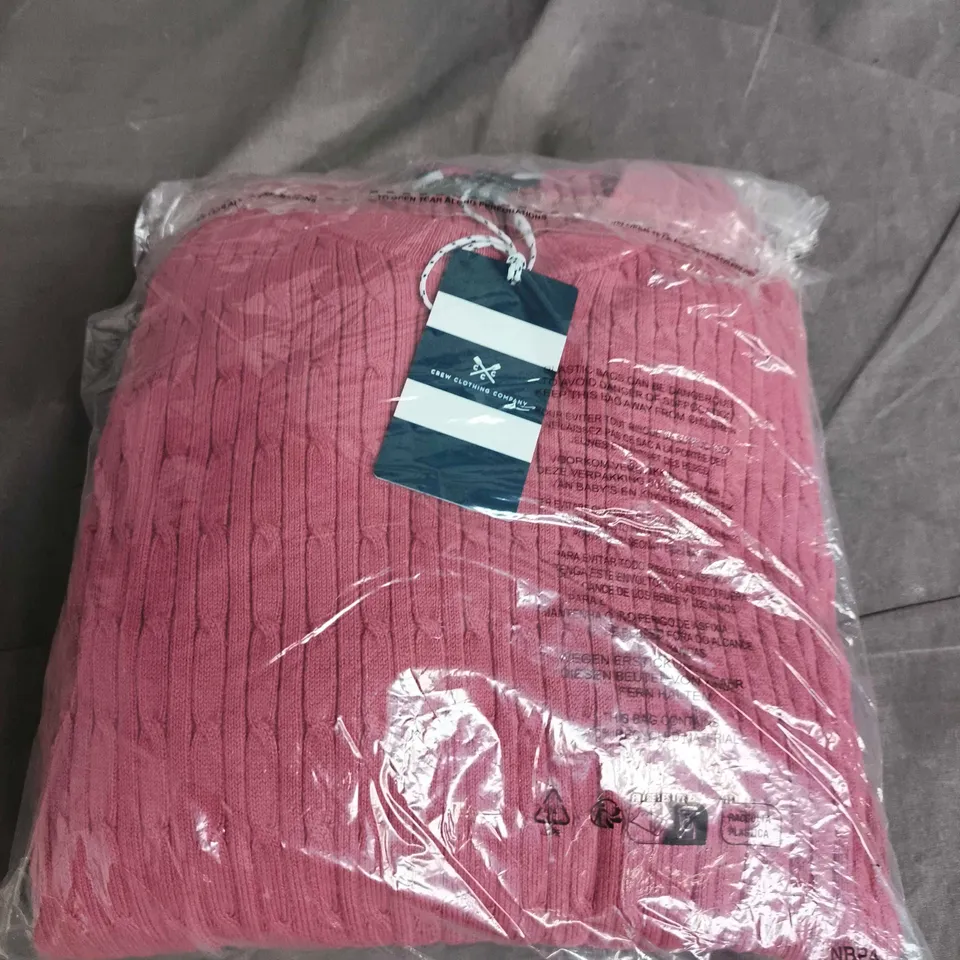 CREW CLOTHING COMPANY PINK CABLE-KNIT DRESS UK 18