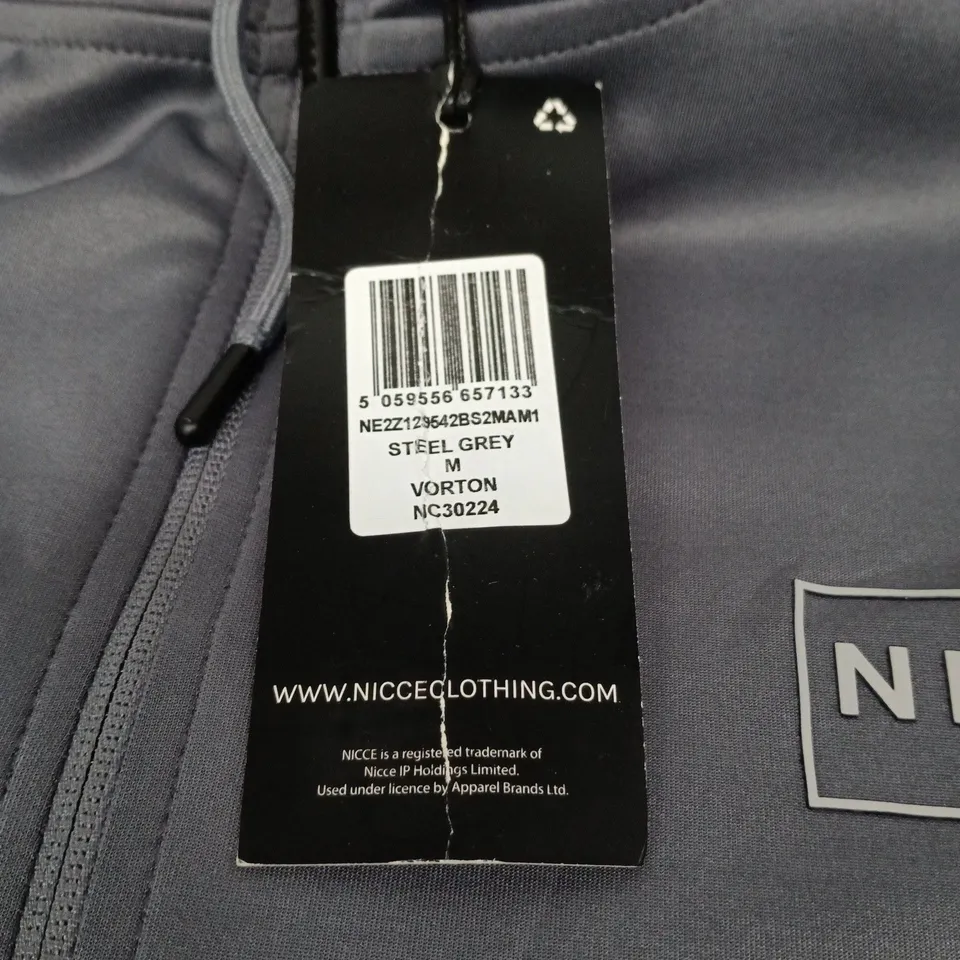 NICCE TRACKSUIT ZIP UP TOP STEEL GREY MEDIUM