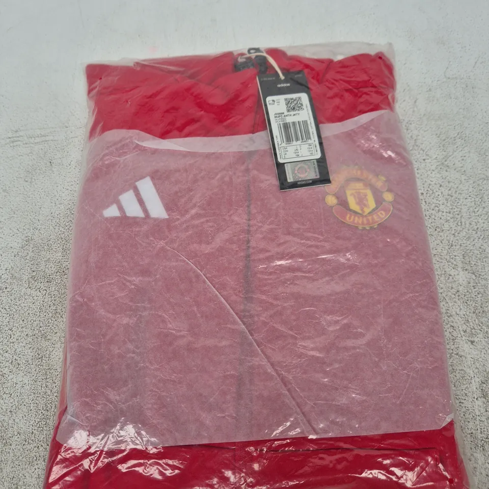 ADIDAS MANCHESTER UNITED FOOTBALL CLUB JACKET – RED - SIZE 13/14 YRS