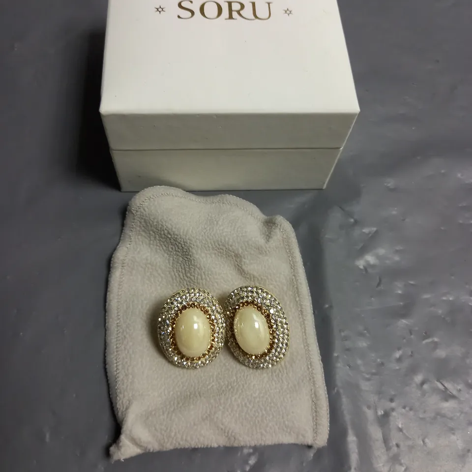 BOXED SORU FAUX PEARL AND CRYSTAL EARRINGS