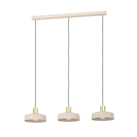 BOXED VALDIOLA 3-LIGHT SAND COLOURED KITCHEN ISLAND PENDANT 