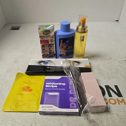 APPROXIMATELY 20 ASSORTED HEALTH & BEAUTY PRODUCTS TO INCLUDE WHITENING STRIPS, TALC, FACIAL MASK ETC