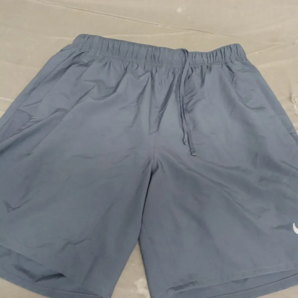 NIKE DRI-FIT SHORTS, BLUE - UK SIZE M