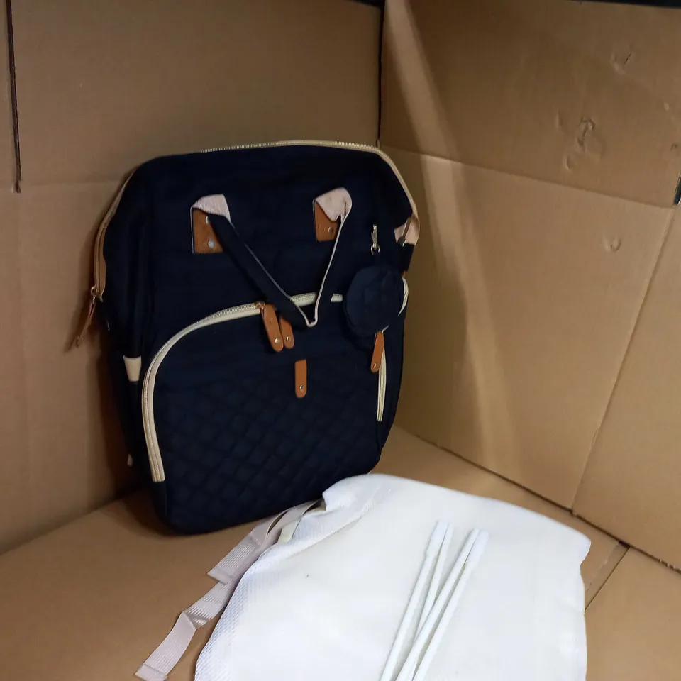 DESIGNER BLACK/TAN DETAILED BABY CHANGING BAG
