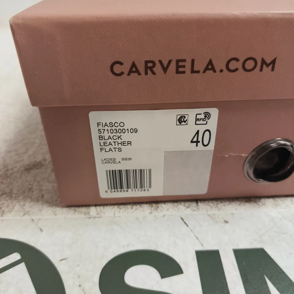 CARVELA BLACK LEATHER FLATS – LADIES' SHOES (EU 40) UK 7