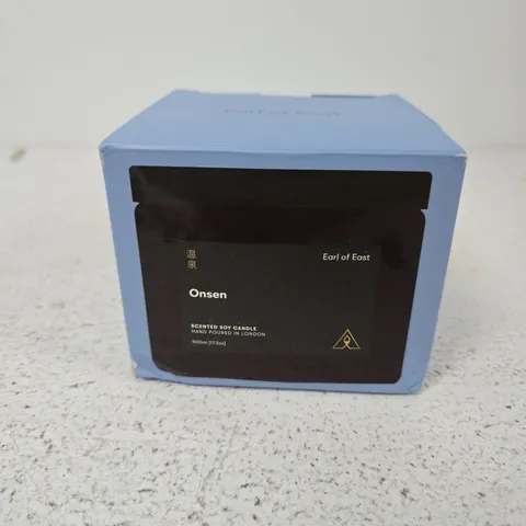 EARL OF EAST ONSEN SCENTED SOY CANDLE, 500ML – HAND POURED IN LONDON, BOXED