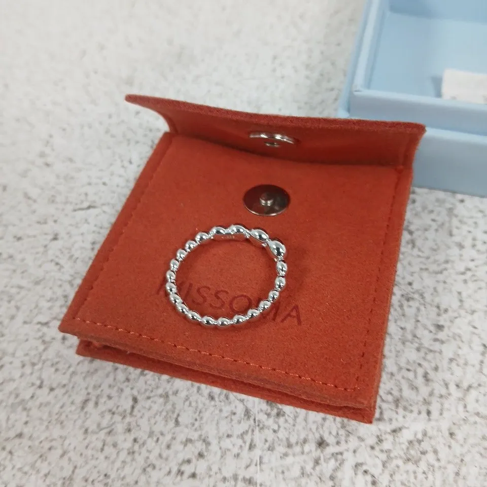 MISSOMA RING IN BLUE PRESENTATION BOX WITH ORANGE POUCH