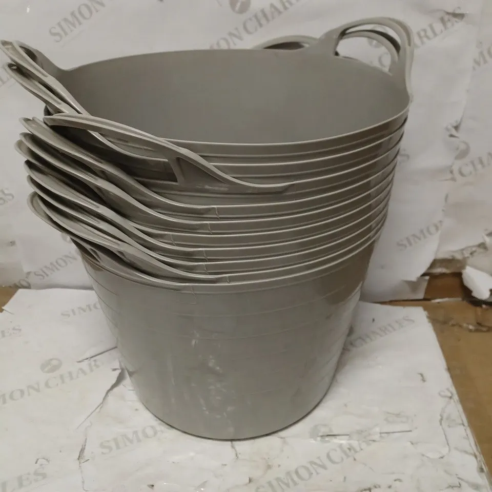 LOT OF 10 STARTA 14L FLEXI TUBS - COOL GREY