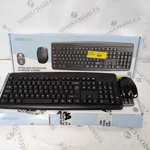 2 X BOXED ASDA TECH WIRELESS KEYBOARD AND MOUSE COMBO 