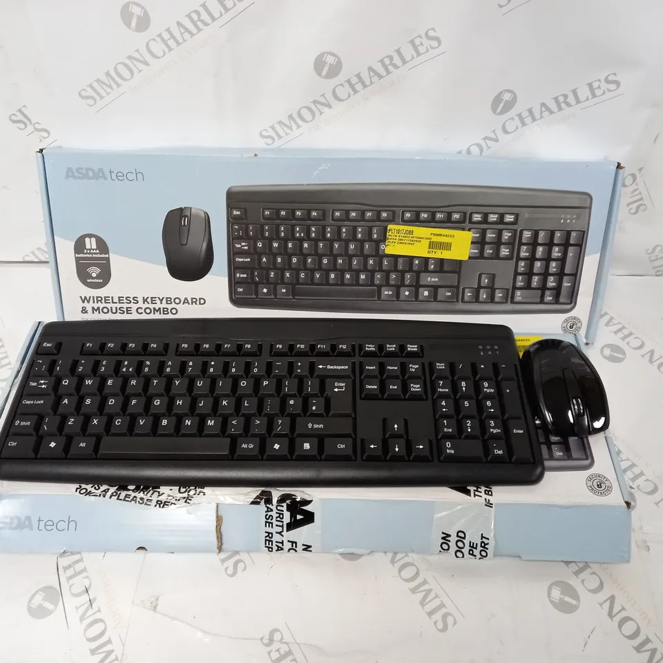 2 X BOXED ASDA TECH WIRELESS KEYBOARD AND MOUSE COMBO 
