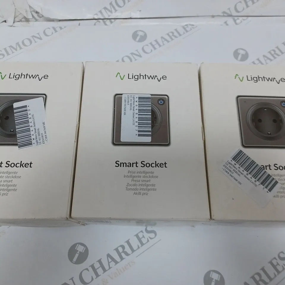 LOT OF 3 BOXED LIGHTWAVE SMART SOCKETS