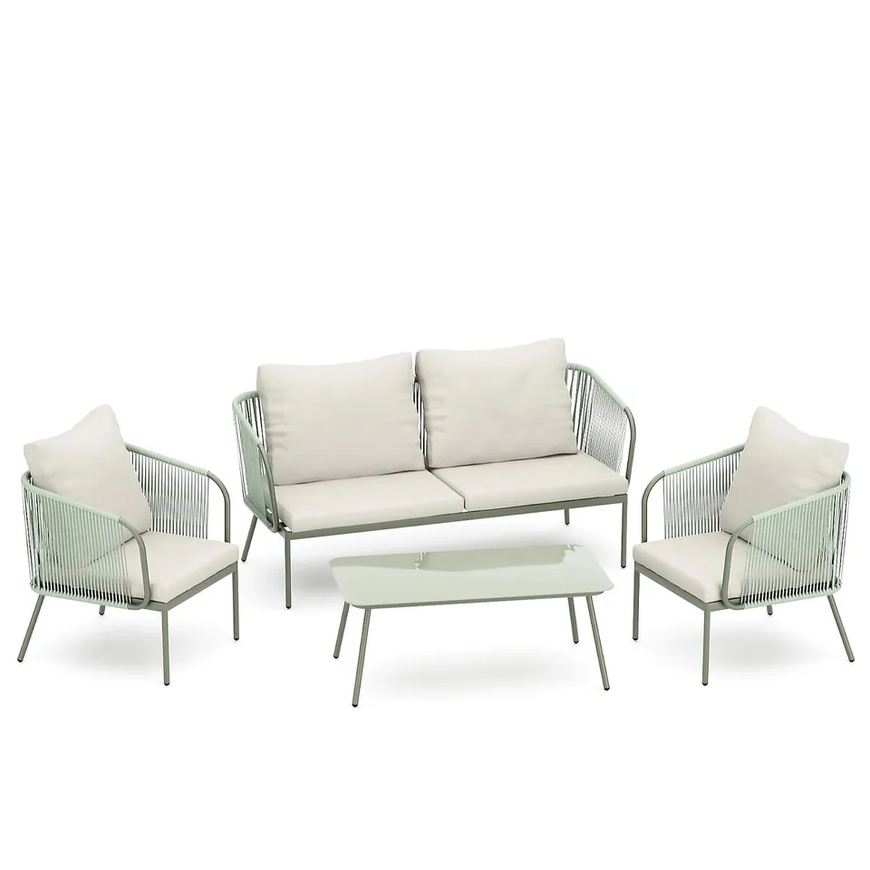 GARDEN STORIES ROPE 4 PIECE TABLE AND CHAIRS CONVERSATION SET