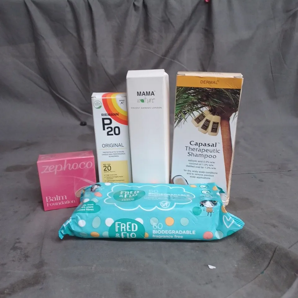 APPROXIMATEY 20 HEALTH AND BEAUTY PRODUCTS TO INCLUDE CAPASAL SHAMPOO, P20 SUNSCREEN AND ZEPHOCO BALM FOUNDATION