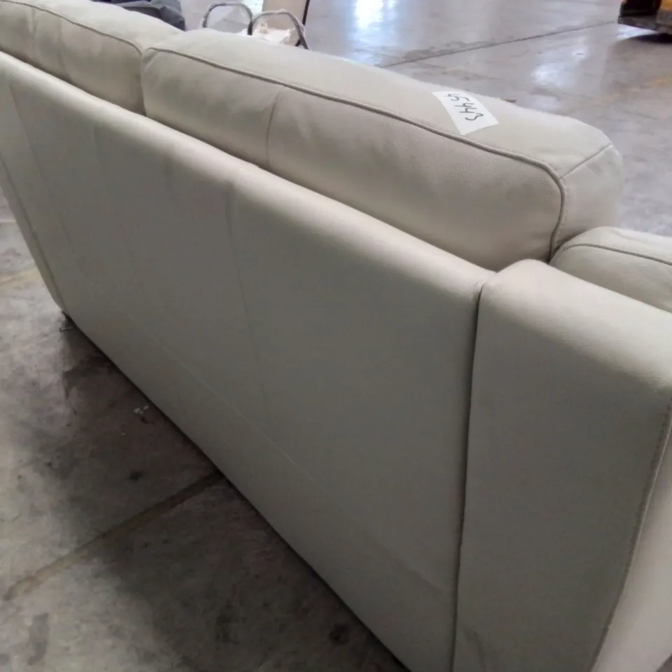 QUALITY ITALIAN DESIGNER DEGANO THREE SEATER SOFA CREAM LEATHER 