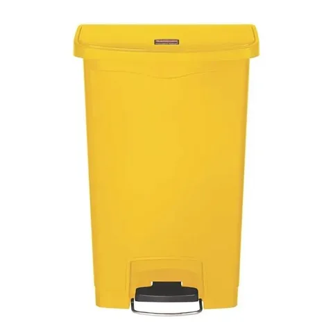 BOXED RUBBERMAID SLIM JIM STEP-ON PEDAL BIN YELLOW 50LTR