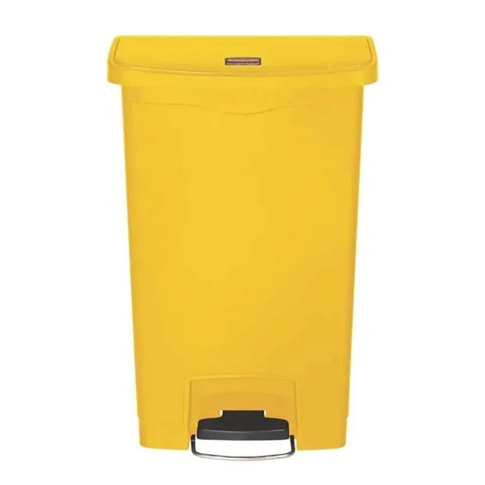 BOXED RUBBERMAID SLIM JIM STEP-ON PEDAL BIN YELLOW 50LTR