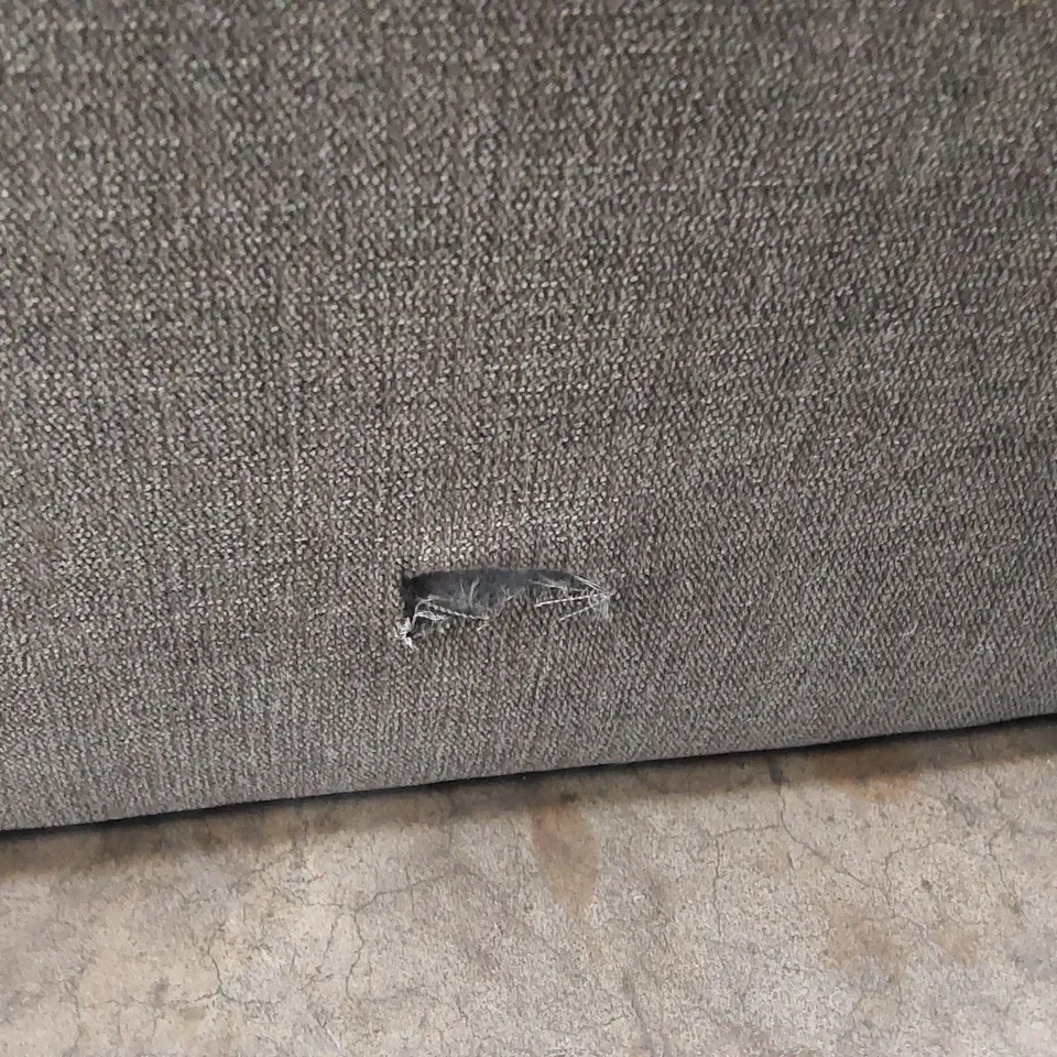 QUALITY DESIGNER DURY 3 SEATER FABRIC UPHOLSTERED SOFA - DARK GREY 