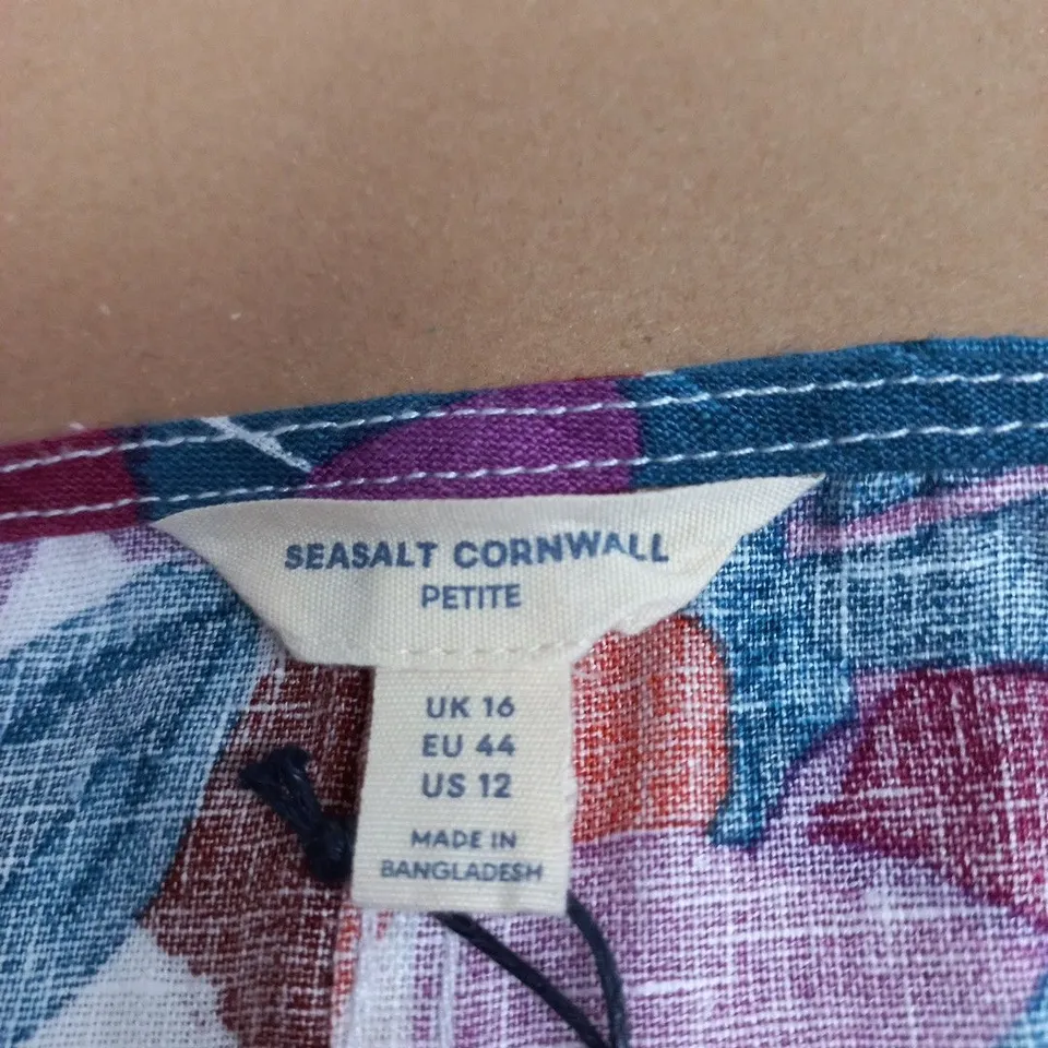 SEASALT CORNWALL PETITE WOMEN'S DRESS – FLORAL PRINT, UK 16 (EU 44, US 12)