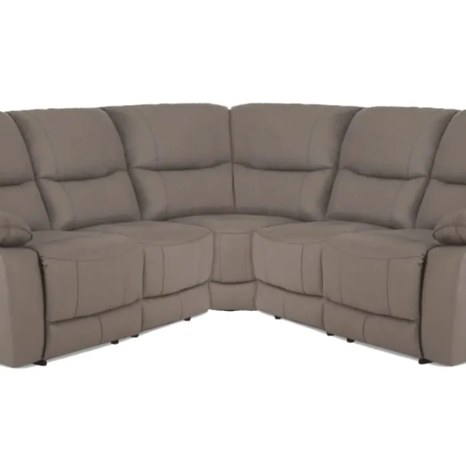 BOXED DESIGNER TIVOLI MANUAL RECLINING CORNER GROUP TAUPE LEATHER (4 PARTS)