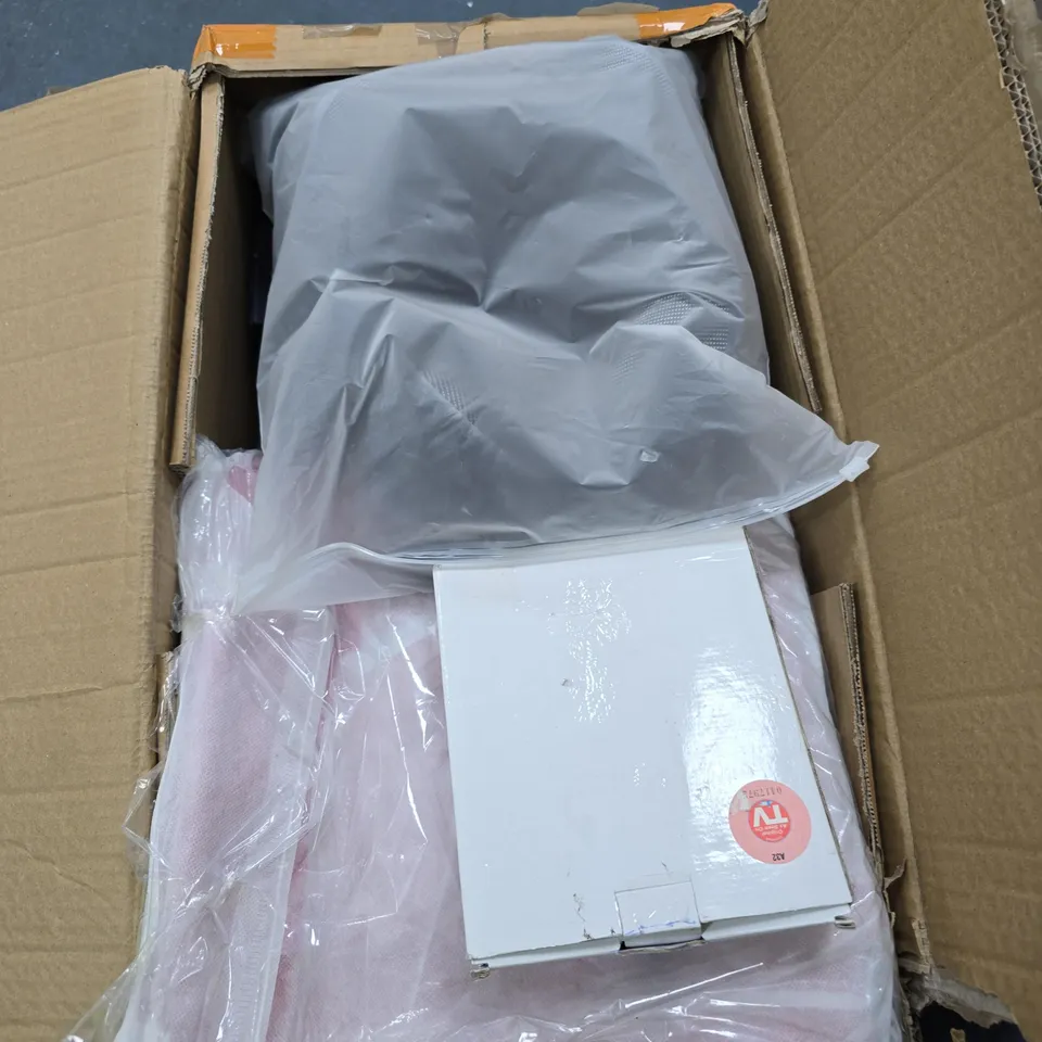 BOX OF APPROXIMATELY 10 ASSORTED ITEMS INCLUDING A NECK PILLOW, A COMFORT BRA AND A LIVMORE EYE & FACE CRYOSCULPTOR
