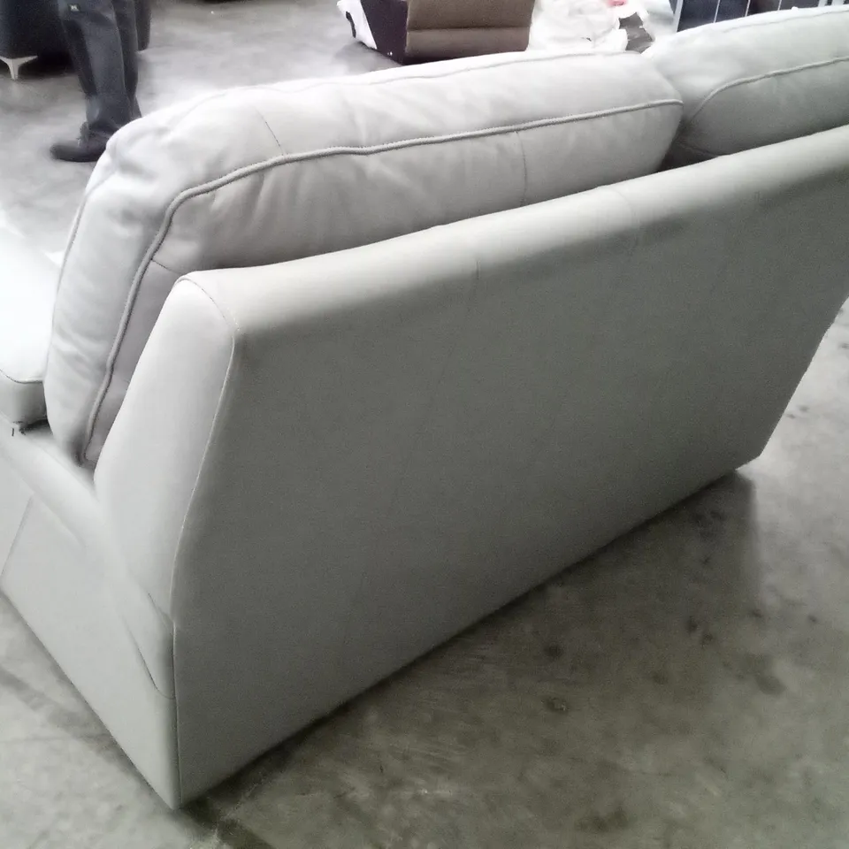 DESIGNER G PLAN SEATTLE 2.5 SEATER SOFA - CAMBRIDGE GREY LEATHER