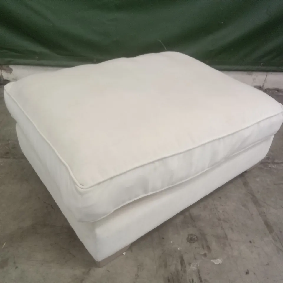 DESIGNER THE LOUNGE COMPANY MADE FOOTSTOOL -  EGG SHELL FABRIC