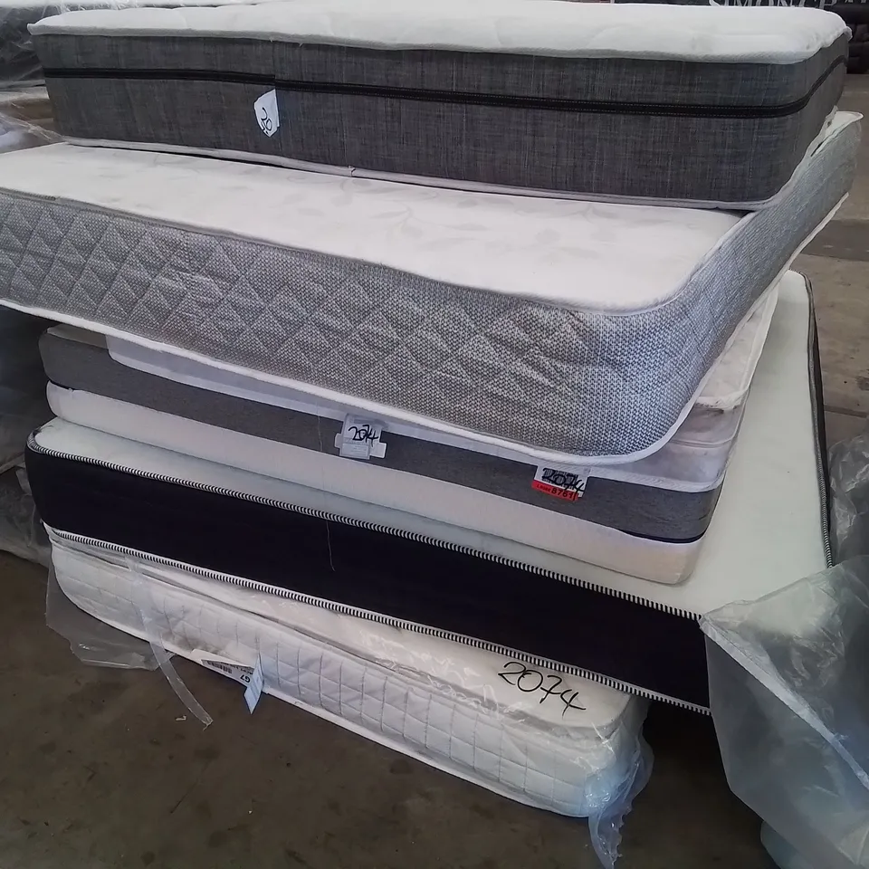 SIX ASSORTED UNBAGGED MATTRESSES 