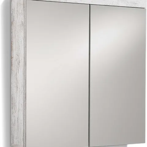 BOXED CANCUN BOOM MIRROR CABINET 2 DOORS - CANYON WHITE PINE