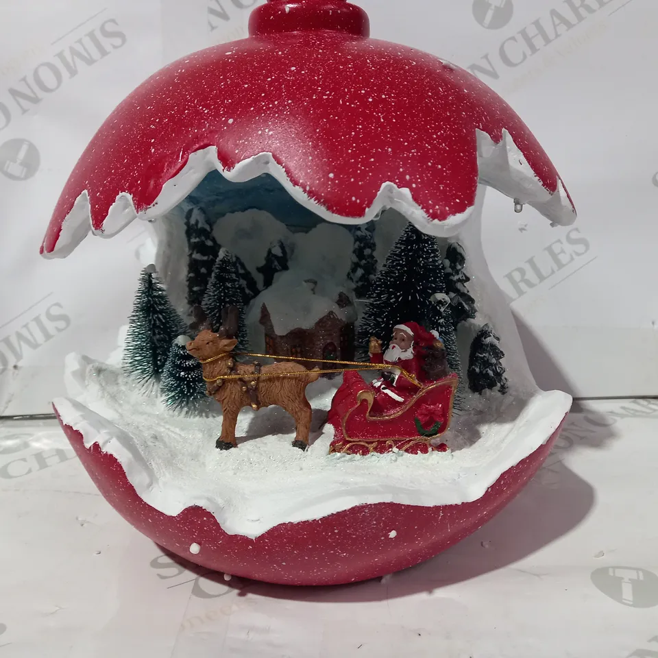 SANTAS EXPRESS PRE-LIT SPHERE WITH CHRISTMAS CHARACTER SCENE
