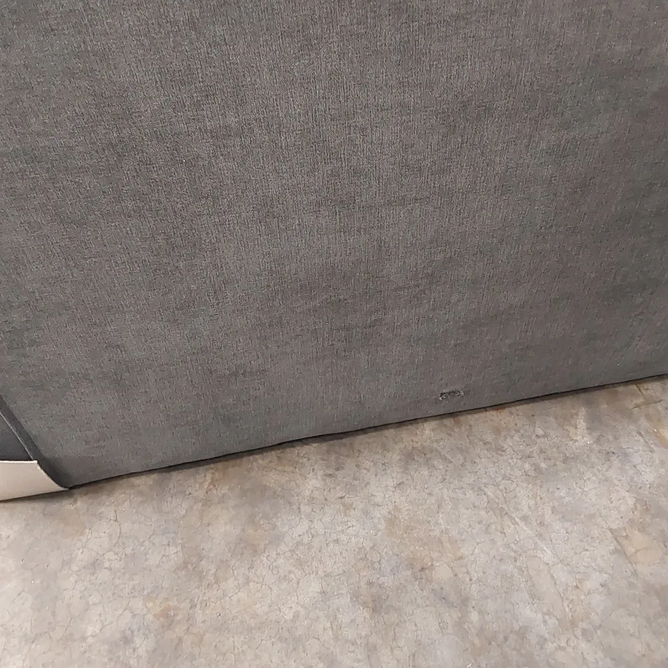 QUALITY DESIGNER DURY 3 SEATER FABRIC UPHOLSTERED SOFA - DARK GREY 