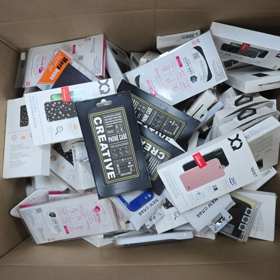 APPROXIMATELY 50 ASSORTED PHONE CASES FROM VARIOUS BRANDS AND IN VARIOUS STYLES FOR PHONES SUCH AS IPHONE X, 7P, IPHONE 6+, ETC - COLLECTION ONLY