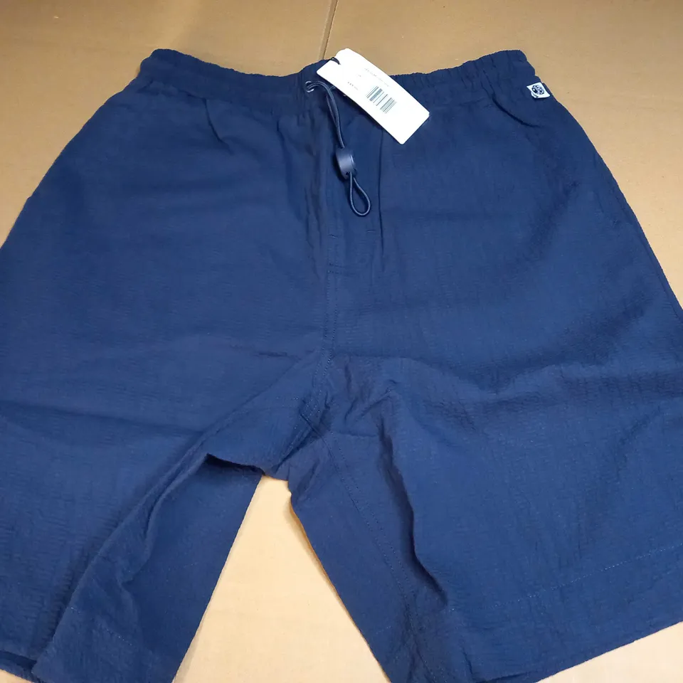 PRETTY GREEN SEERSUCKER SHORTS IN NAVY - SMALL