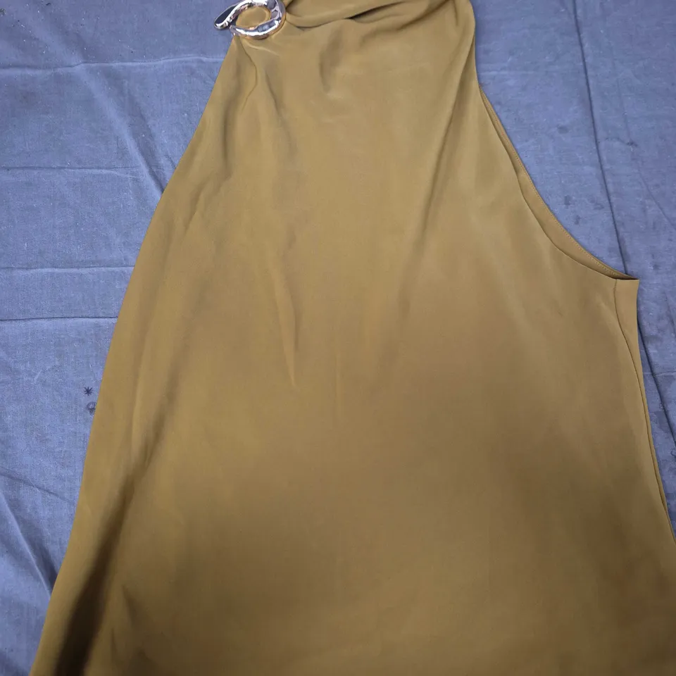 ZARA Mustard Halter-Neck Top – UK Size Large (L)