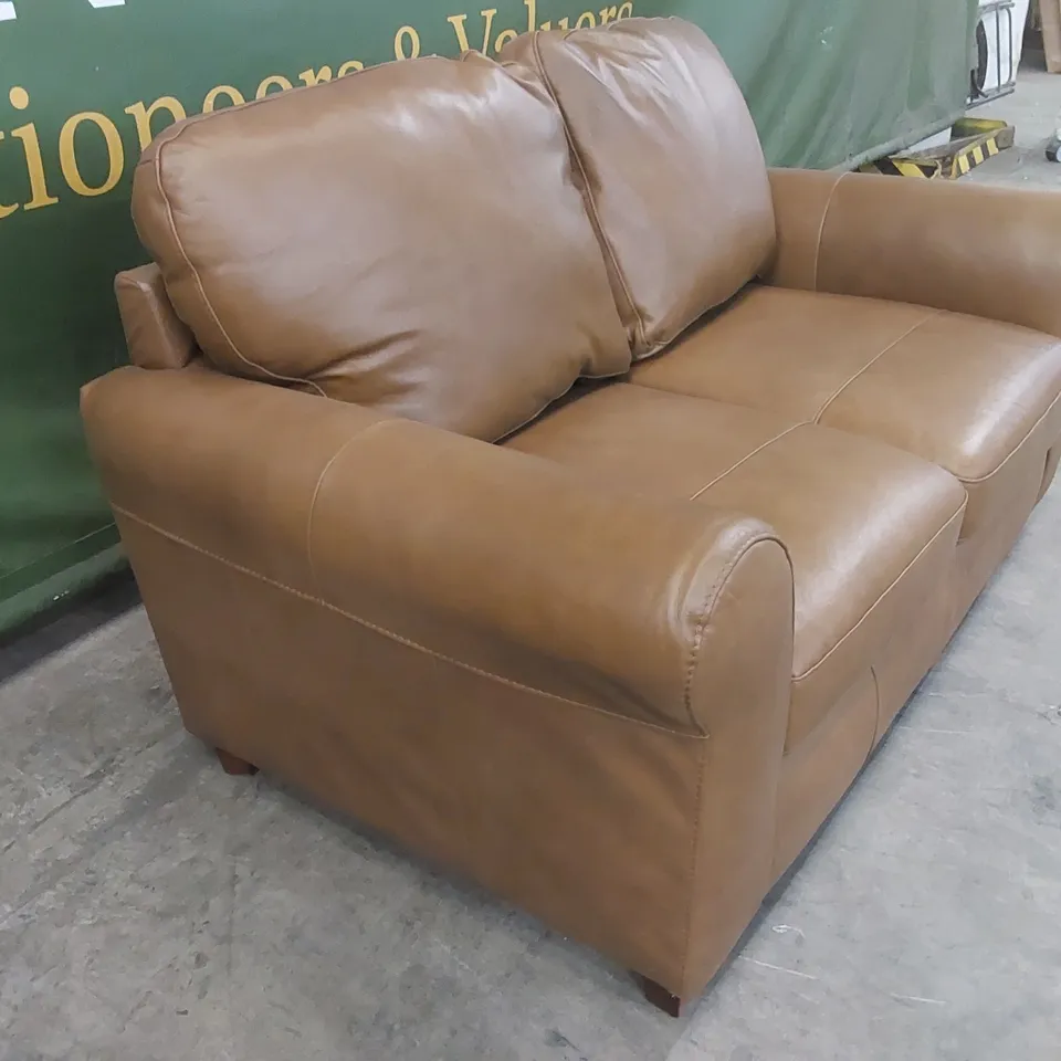 BAILEY 2 SEATER LEATHER SOFA - TAN