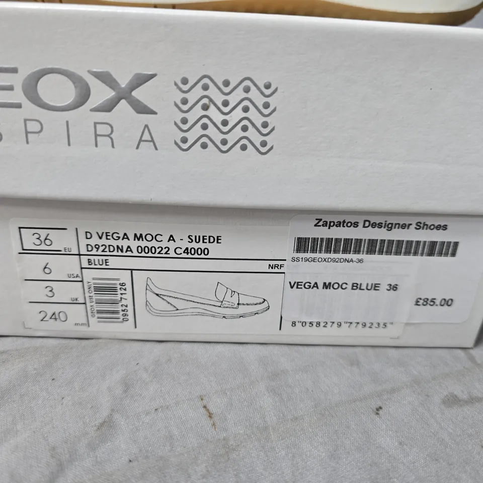 GEOX VEGA MOC A SUEDE – BLUE, WOMEN'S LOAFERS (EU 36 / UK 3)