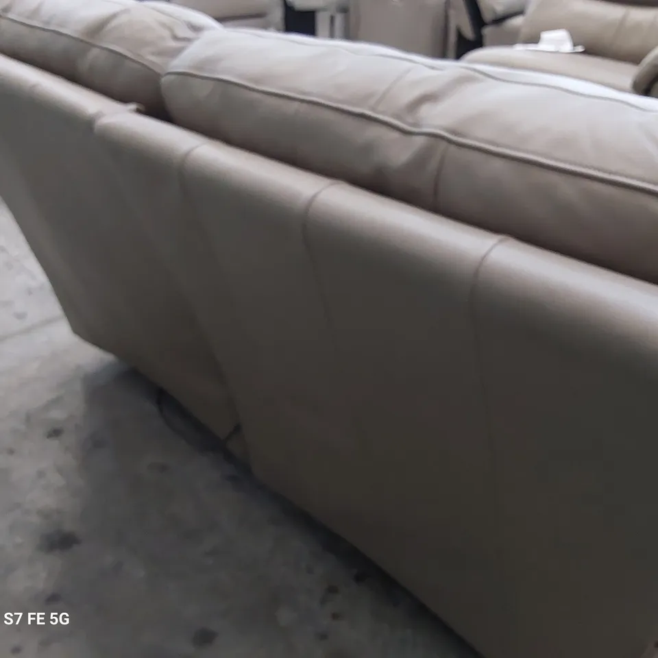 QUALITY BRITISH DESIGNER G PLAN WASHINGTON POWER RECLINING TWO SEATER SOFA CAPRI MUSHROOM LEATHER 