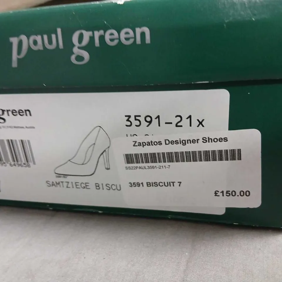 PAUL GREEN BEIGE SUEDE HIGH HEEL PUMPS, UK 7 