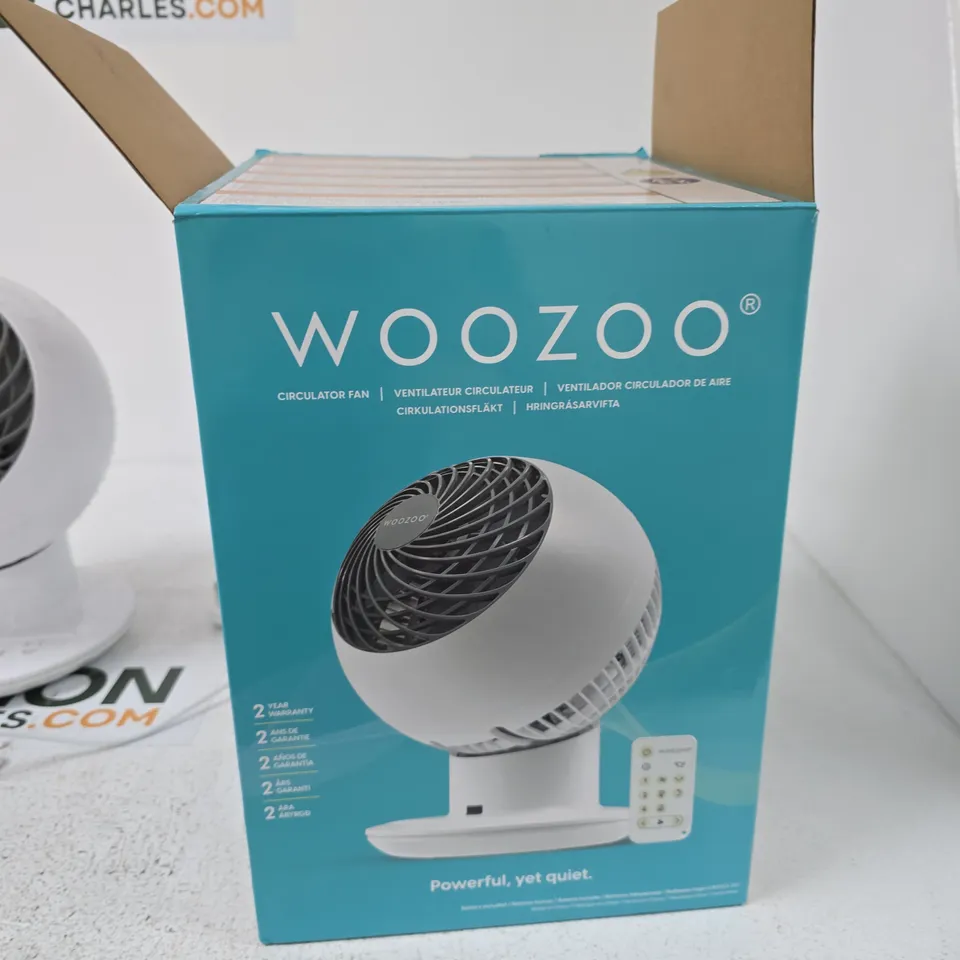 WOOZOO CIRCULATOR FAN – WHITE, DESK/TABLE FAN WITH REMOTE