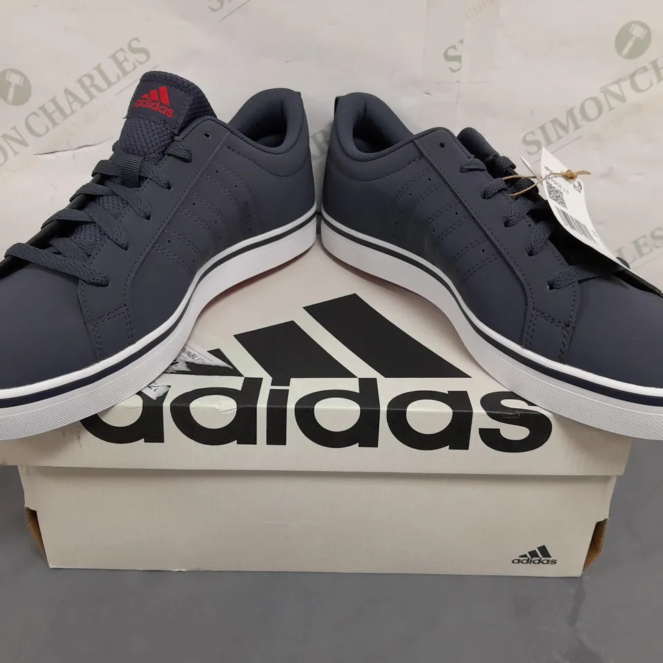 BOXED PAIR OF ADIDAS VS PACE 2.0 SHOES IN NAVY/RED UK SIZE 9