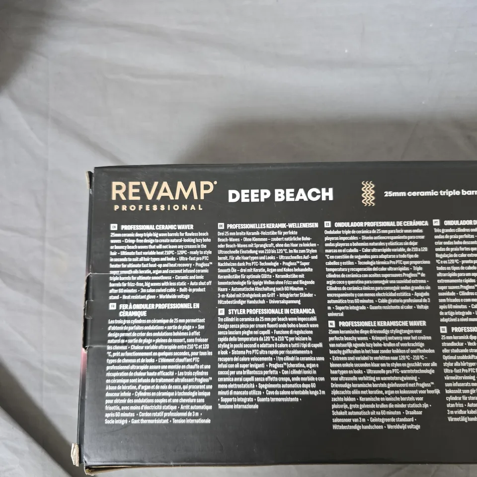 REVAMP PROFESSIONAL DEEP BEACH CERAMIC WAVER – 25MM TRIPLE-BARREL (BOXED)