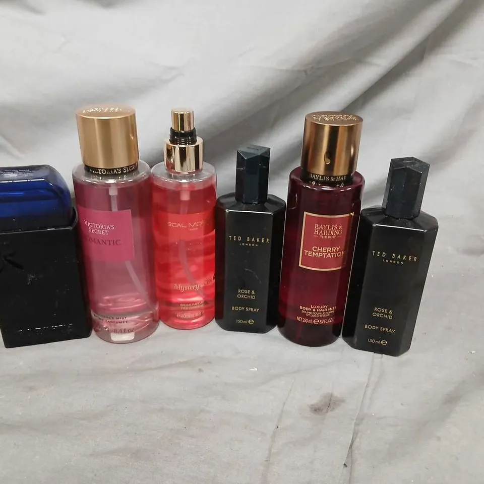 TEN ASSORTED UNBOXED FRAGRANCES TO INCLUDE; ARIANA GRANDE, VICTORIA'S SECRET, TED BAKER AND BAYLISS AND HARDING