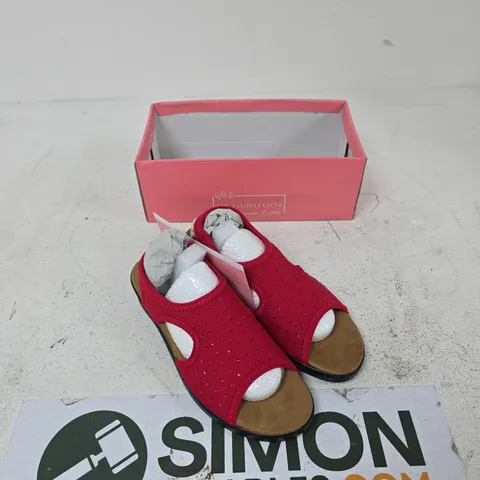 DR LIGHTFOOT JENNY RED UK 4 OPEN-TOE SANDALS – WOMEN'S (BOXED)