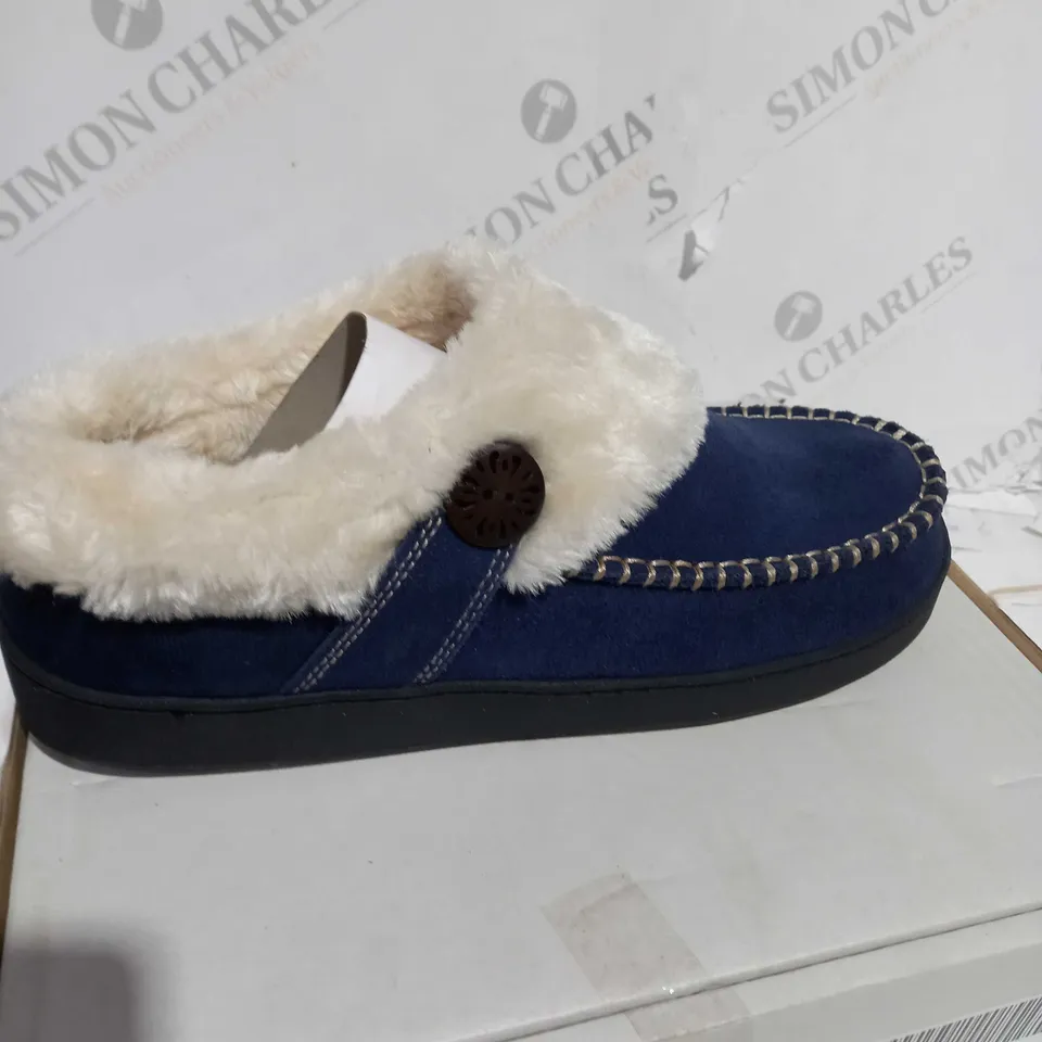 EARTH ORIGINS RUN ABOUT SLIPPER NAVY SIZE 8