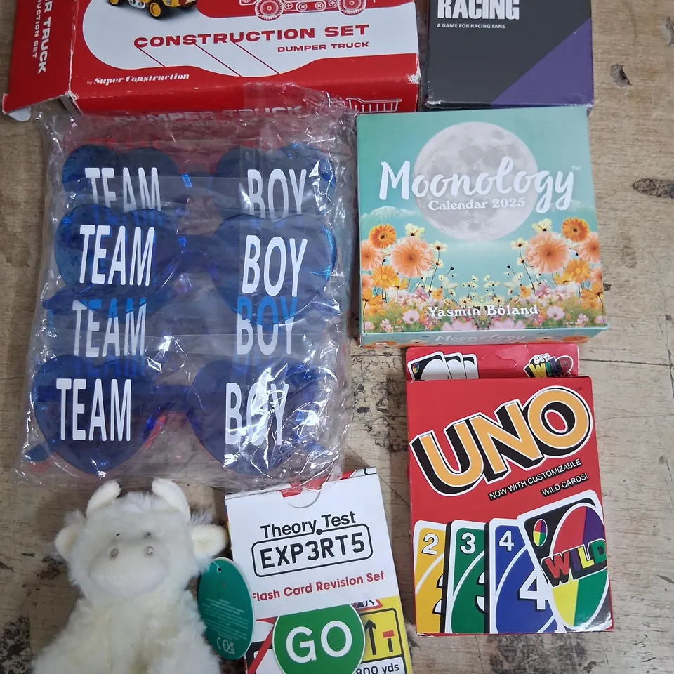 TOTE OF ASSORTED TOYS AND ACCESSORIES TO INCLUDE;